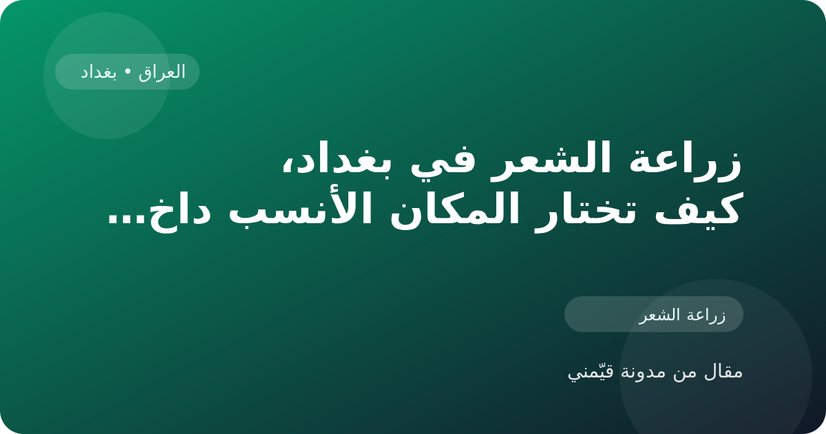 زراعة الشعر في بغداد، كيف تختار المكان الأنسب داخل العراق