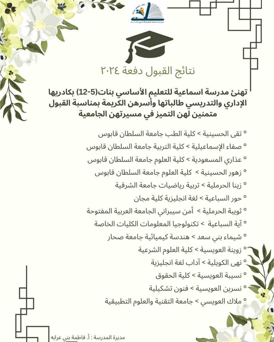 (5-12)مدرسة إسماعية للتعليم الأساسي بنات - مدارس في شمال الشرقية