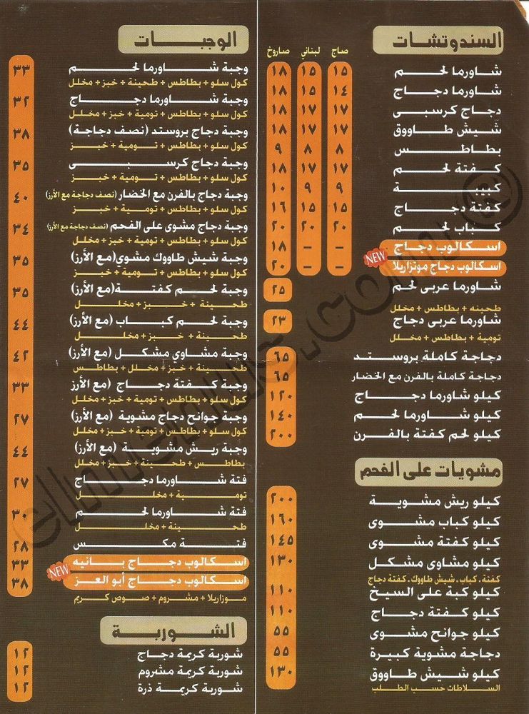 مأكولات أبو العز السورى - مطاعم في القاهرة