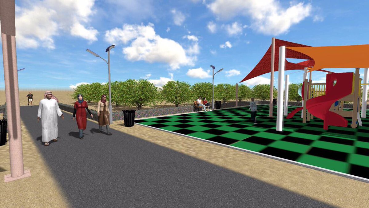 ممشى مدينة سعد العبدالله - زراعة الشعر في سعد العبدالله